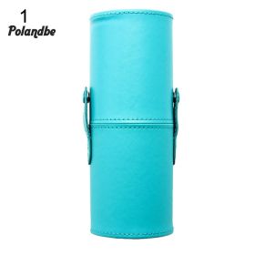 PO Travel Faux Leather Makeup Brush Pen Storage Empty Holder Cosmetic Cup Case Box - Black