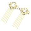 5 Pcs Chinese Style 5 Teeth Hair Combs Pins Golden Metal Side Combs DIY Hairpins Updo Accessory Hair Pin - Default