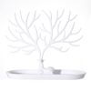 Jewelry Display Stand Tray Tree Storage Racks Earrings Necklaces Rings Jewelry Boxes Case Desktop Organizer Holder Make Up Decor - White