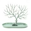 Jewelry Display Stand Tray Tree Storage Racks Earrings Necklaces Rings Jewelry Boxes Case Desktop Organizer Holder Make Up Decor - Green