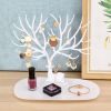 Jewelry Display Stand Tray Tree Storage Racks Earrings Necklaces Rings Jewelry Boxes Case Desktop Organizer Holder Make Up Decor - White1