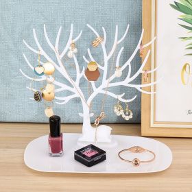 Jewelry Display Stand Tray Tree Storage Racks Earrings Necklaces Rings Jewelry Boxes Case Desktop Organizer Holder Make Up Decor - White1