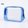 1pc Transparent PVC Bags; Clear Travel Organizer Makeup Bag Beautician Cosmetic & Beauty Case Toiletry Bag; Wash Bags - Blue