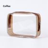 1pc Transparent PVC Bags; Clear Travel Organizer Makeup Bag Beautician Cosmetic & Beauty Case Toiletry Bag; Wash Bags - Coffee