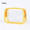 1pc Transparent PVC Bags; Clear Travel Organizer Makeup Bag Beautician Cosmetic & Beauty Case Toiletry Bag; Wash Bags - Yellow
