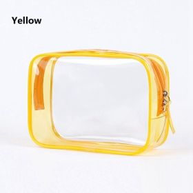1pc Transparent PVC Bags; Clear Travel Organizer Makeup Bag Beautician Cosmetic & Beauty Case Toiletry Bag; Wash Bags - Yellow
