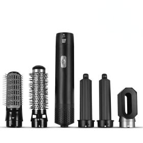 5 In 1 Hot Air Comb Aluminum Alloy Hair Straightener Automatic Perm Curling Iron Electric Hair Dryer Creative Multifunctional - Black - US