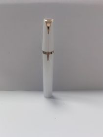 Mini Electric Eyebrow Trimmer Lipstick Brows Pen Hair Remover Painless Razor Epilator with LED Light - 2White - USB