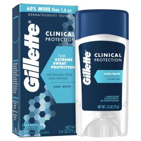 Gillette Clinical Clear Gel Antiperspirant Deodorant;  Cool Wave;  2.6 oz - Gillette