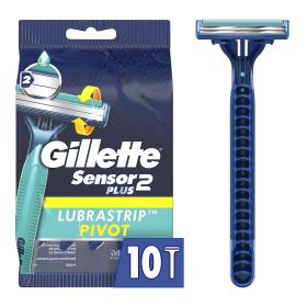 Gillette Sensor2 Plus Pivoting Head Men's Disposable Razors;  10 Count - Gillette