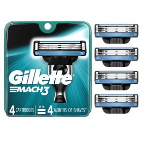 Gillette Mach3 Men's Razor Blades;  4 Blade Refills - Gillette