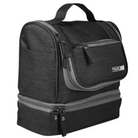 Travel Toiletry Bag Cosmetics Organizer Bag Hanging Wash Bag Waterproof Case w/ Handstrap - Black