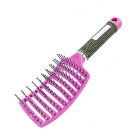 Women Wet Curly Detangle Hair Brush For Salon Hairdressing Styling Tools - Purple - Hairdressing Comb
