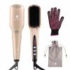 Hair Straightener Brush by MiroPure for Silky Frizz-Free Hair with MCH Heating Technology for Great Styling at Home  - Gold