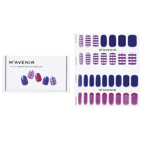 MAVENIR - Nail Sticker (Patterned) - # Gingham Check With Purple Nail MHA-033 / 021205 32pcs - As Picture