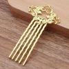5 Pcs Chinese Style 5 Teeth Hair Combs Pins Golden Metal Side Combs DIY Hairpins Updo Accessory Hair Pin - Default