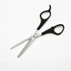 16cm 6 Inches Shear Teeth Scissors Black Trimming Scissors Thinning Shear Teeth Scissors Hairdressing Bangs Clippers - Black - 1PC
