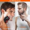 Electric Shaver Razor for Men IPX7 Waterproof Beard Trimmer 3D Rechargeable Painless Rotary Shaver with Pop up Trimmer 2 in 1 Electric Shaver - Red
