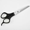 16cm 6 Inches Shear Teeth Scissors Black Trimming Scissors Thinning Shear Teeth Scissors Hairdressing Bangs Clippers - Black - 1PC