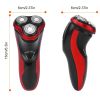 Electric Shaver Razor for Men IPX7 Waterproof Beard Trimmer 3D Rechargeable Painless Rotary Shaver with Pop up Trimmer 2 in 1 Electric Shaver - Red