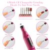 Nail Art Drill Kit Professional Finger Toe Nail Care Electric Nail Polishing Machine Manicure Pedicure File Tools - Hot Pink