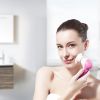 Facial Cleansing Brush Waterproof Face Spin Cleaning Brush with 5 Brush Heads Deep Cleansing Body Facial Brush - Pink