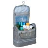 Travel Toiletry Bag Cosmetics Organizer Bag Hanging Wash Bag Waterproof Case w/ Handstrap - Grey