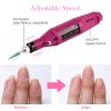 Nail Art Drill Kit Professional Finger Toe Nail Care Electric Nail Polishing Machine Manicure Pedicure File Tools - Hot Pink