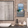 Travel Toiletry Bag Cosmetics Organizer Bag Hanging Wash Bag Waterproof Case w/ Handstrap - Grey