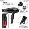 Hair Blow Dryer Lightweight Hair Dryer Ionic Men Women Blower 1875W Ceramic Quiet Styling Pik 5 Core HD BM - Black