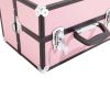 SM-2083 Aluminum Alloy Makeup Train Case Jewelry Box Organizer Pink--YS - Pink