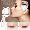 Portable Heated Eyelash Curler Electric Temperature Control Mini Eyelash Curler Electric Charging Makeup Tool - white - 150mA