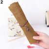 Retro Pirate Treasure Map Roll Up PU Leather Pen Pencil Case Bags Make Up Holder - Pentagram