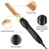 Electric Heating Hair Comb PTC Ceramic Hair Straightener Curler Brush Hair Straight Styler Wet Dry Use - Yellow & Black