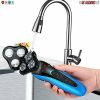 Electric razor for men Beard Trimmers 4 inch Razors 1 4D Men Waterproof Rotary Shaver Rechargeable Cordless Mens Razers 5Core SHV-4 - Blue
