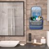 Travel Toiletry Bag Cosmetics Organizer Bag Hanging Wash Bag Waterproof Case w/ Handstrap - Blue