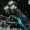 Electric razor for men Beard Trimmers 4 inch Razors 1 4D Men Waterproof Rotary Shaver Rechargeable Cordless Mens Razers 5Core SHV-4 - Blue