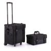Professional 2-in-1 Rolling Makeup Traveling Case, Beauty Trolley Storage Box, Artist Cosmetic Organizer w/ Drawers, Black XH - Black