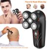 4D Electric Shavers Razor IPX7 Waterproof Wet & Dry 5 Floating Head Rotary Shavers Rechargeable Beard Trimmer  - Black