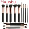14Pcs Makeup Brushes Cosmetic Contour Foundation Eyebrow Black Gold Useful Tool - default