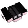 SM-2083 Aluminum Alloy Makeup Train Case Jewelry Box Organizer Pink--YS - Pink