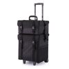 Professional 2-in-1 Rolling Makeup Traveling Case, Beauty Trolley Storage Box, Artist Cosmetic Organizer w/ Drawers, Black XH - Black