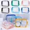 1pc Transparent PVC Bags; Clear Travel Organizer Makeup Bag Beautician Cosmetic & Beauty Case Toiletry Bag; Wash Bags - Yellow