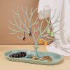 Jewelry Display Stand Tray Tree Storage Racks Earrings Necklaces Rings Jewelry Boxes Case Desktop Organizer Holder Make Up Decor - Green
