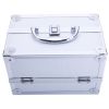 Aluminum Makeup Train Case Jewelry Box Cosmetic Organizer with Mirror 9"x6"x6" RT - Silver