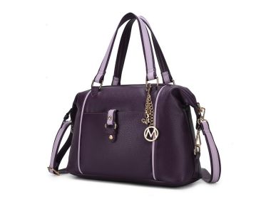 MKF Collection Opal Lightweight Satchel Bag Vegan Leather Women by Mia k (Color: Purple Lilac, Material: Vegan Leather)