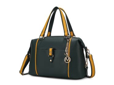 MKF Collection Opal Lightweight Satchel Bag Vegan Leather Women by Mia k (Color: Green Yellow, Material: Vegan Leather)