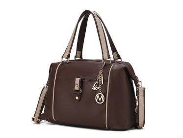 MKF Collection Opal Lightweight Satchel Bag Vegan Leather Women by Mia k (Color: Coffee Taupe, Material: Vegan Leather)