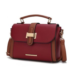 MKF Collection Willa Color Block Vegan Leather Women Shoulder Bag by Mia k (Color: Red, Material: Vegan Leather)