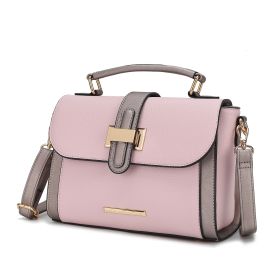 MKF Collection Willa Color Block Vegan Leather Women Shoulder Bag by Mia k (Color: Pink, Material: Vegan Leather)